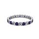 2 - Audrey 3.00 mm Blue Sapphire and Lab Grown Diamond U Prong Eternity Band 