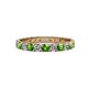 1 - Audrey 3.00 mm Green Garnet and Lab Grown Diamond U Prong Eternity Band 