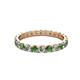 2 - Audrey 3.00 mm Green Garnet and Lab Grown Diamond U Prong Eternity Band 