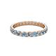 2 - Audrey 3.00 mm Aquamarine and Lab Grown Diamond U Prong Eternity Band 