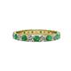 1 - Audrey 3.00 mm Emerald and Lab Grown Diamond U Prong Eternity Band 