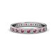 1 - Livia 1.70 mm Rhodolite Garnet and Lab Grown Diamond Eternity Band 