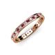 3 - Livia 1.70 mm Rhodolite Garnet and Lab Grown Diamond Eternity Band 