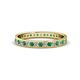 1 - Livia 1.70 mm Emerald and Lab Grown Diamond Eternity Band 