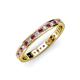 3 - Livia 1.70 mm Rhodolite Garnet and Lab Grown Diamond Eternity Band 