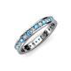 3 - Livia 2.00 mm Blue Topaz and Lab Grown Diamond Eternity Band 