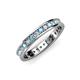 3 - Livia 2.00 mm Aquamarine and Lab Grown Diamond Eternity Band 
