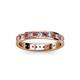 2 - Livia 2.00 mm Rhodolite Garnet and Lab Grown Diamond Eternity Band 