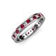 3 - Livia 2.00 mm Ruby and Lab Grown Diamond Eternity Band 