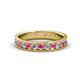 1 - Livia 2.40 mm Pink Tourmaline and Lab Grown Diamond Eternity Band 