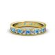 1 - Livia 2.40 mm Blue Topaz and Lab Grown Diamond Eternity Band 