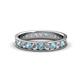 1 - Livia 2.40 mm Aquamarine and Lab Grown Diamond Eternity Band 
