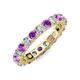 3 - Joyce 4.00 mm Amethyst and Diamond Eternity Band 