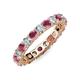 3 - Joyce 4.00 mm Rhodolite Garnet and Diamond Eternity Band 