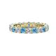1 - Joyce 4.00 mm Blue Topaz and Diamond Eternity Band 