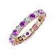 3 - Joyce 4.00 mm Amethyst and Diamond Eternity Band 