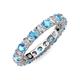 3 - Joyce 4.00 mm Blue Topaz and Lab Grown Diamond Eternity Band 
