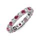 3 - Joyce 4.00 mm Rhodolite Garnet and Lab Grown Diamond Eternity Band 