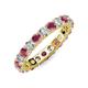 3 - Joyce 4.00 mm Rhodolite Garnet and Lab Grown Diamond Eternity Band 