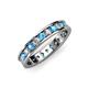 3 - Livia 2.70 mm Blue Topaz and Lab Grown Diamond Eternity Band 