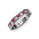 3 - Livia 2.70 mm Rhodolite Garnet and Lab Grown Diamond Eternity Band 