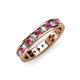 3 - Livia 2.70 mm Rhodolite Garnet and Lab Grown Diamond Eternity Band 