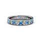 1 - Livia 3.00 mm Blue Topaz and Lab Grown Diamond Eternity Band 