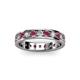 2 - Livia 3.00 mm Rhodolite Garnet and Lab Grown Diamond Eternity Band 