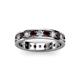 2 - Livia 3.00 mm Red Garnet and Lab Grown Diamond Eternity Band 