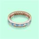 3 - Rebica 3.00 mm Princess Cut Blue Topaz and Diamond Eternity Band 