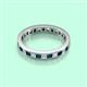 3 - Rebica 3.00 mm Princess Cut London Blue Topaz and Diamond Eternity Band 
