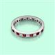 3 - Rebica 3.00 mm Princess Cut Red Garnet and Diamond Eternity Band 
