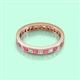 3 - Rebica 3.00 mm Princess Cut Rhodolite Garnet and Diamond Eternity Band 