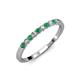 3 - Clara 2.40 mm Emerald and Lab Grown Diamond 10 Stone Wedding Band 