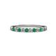 4 - Clara 2.40 mm Emerald and Lab Grown Diamond 10 Stone Wedding Band 