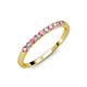3 - Clara 2.40 mm Pink Tourmaline and Lab Grown Diamond 10 Stone Wedding Band 