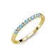 3 - Clara 2.40 mm Blue Topaz and Lab Grown Diamond 10 Stone Wedding Band 