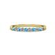 4 - Clara 2.40 mm Blue Topaz and Lab Grown Diamond 10 Stone Wedding Band 