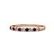 1 - Clara 2.40 mm Red Garnet and Lab Grown Diamond 10 Stone Wedding Band 