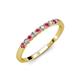 3 - Clara 2.40 mm Rhodolite Garnet and Lab Grown Diamond 10 Stone Wedding Band 