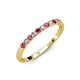 3 - Clara 2.40 mm Ruby and Lab Grown Diamond 10 Stone Wedding Band 