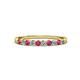 4 - Clara 2.40 mm Ruby and Lab Grown Diamond 10 Stone Wedding Band 