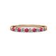 4 - Clara 2.40 mm Ruby and Lab Grown Diamond 10 Stone Wedding Band 
