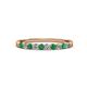 4 - Clara 2.40 mm Emerald and Lab Grown Diamond 10 Stone Wedding Band 