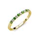 3 - Clara 2.40 mm Green Garnet and Lab Grown Diamond 10 Stone Wedding Band 
