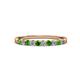 4 - Clara 2.40 mm Green Garnet and Lab Grown Diamond 10 Stone Wedding Band 