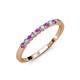 3 - Clara 2.40 mm Amethyst and Lab Grown Diamond 10 Stone Wedding Band 