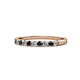 1 - Clara 2.40 mm Black and White Lab Grown Diamond 10 Stone Wedding Band 