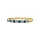 1 - Clara 2.40 mm London Blue Topaz and Lab Grown Diamond 10 Stone Wedding Band 