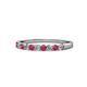 1 - Clara 2.40 mm Ruby and Lab Grown Diamond 10 Stone Wedding Band 